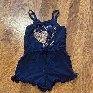 Juicy Couture Blue and Gold Heart Top